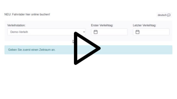 Zeitraum und Fahrräder wählen - Verfügbare Fahrräder auswählen